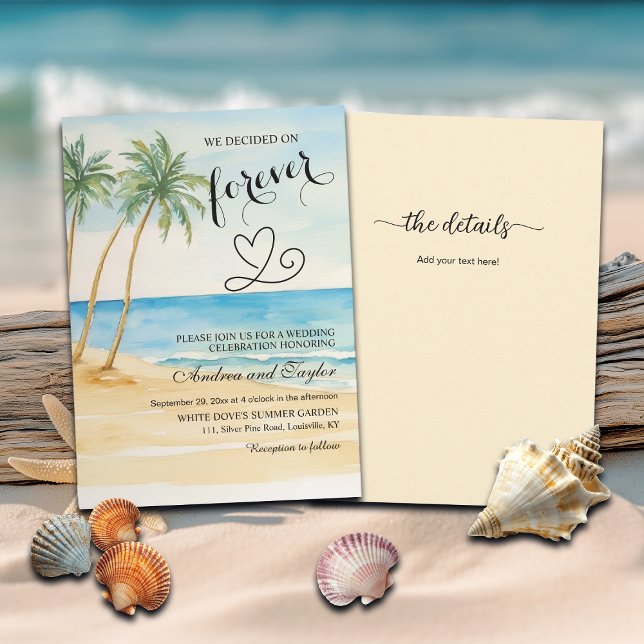 Invitación All in One We decided on Forever Beach Palm Trees (Subido por el creador)