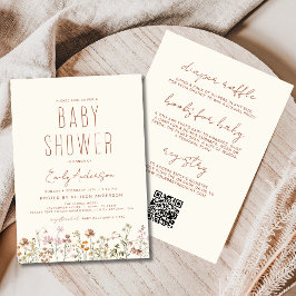 Invitación All in One Wildflower Boho Baby Shower