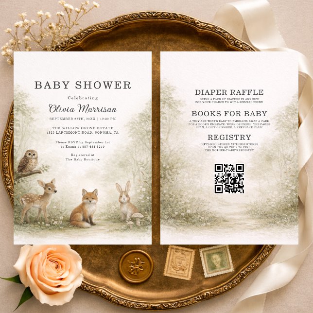 Invitación All in One Woodland Forest Animals Baby Shower (Subido por el creador)