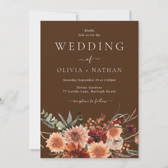 Invitación All Seasons Modern Rustic Bohemian Boda (Anverso)