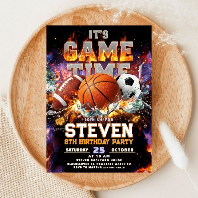 Invitación All Sports Game Time Birthday Party - Sport (All Sports Game Time Birthday Party - Sport Invitation
)