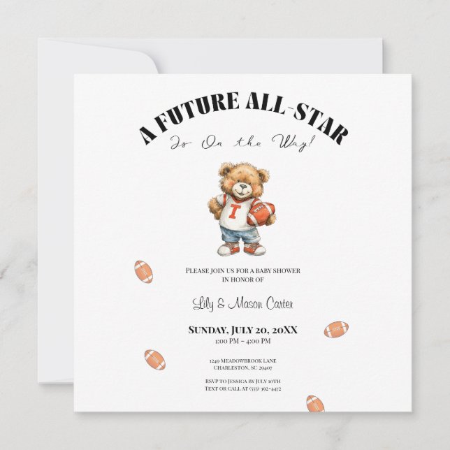 Invitación All-Star Baby Shower Invite | Future All-Star (Anverso)