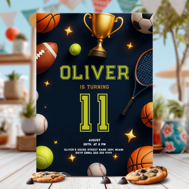 Invitación All Star Sports Birthday Party (Subido por el creador)