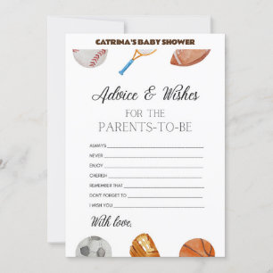 Invitación All Stars Sports Baby Shower - Nombre editable, 5x