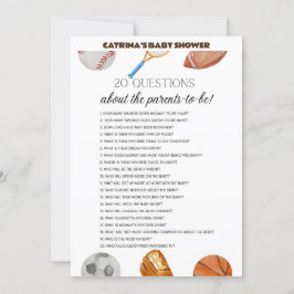 Invitación All Stars Sports Baby Shower - Nombre editable, 5x