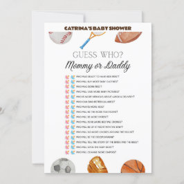 Invitación All Stars Sports Baby Shower - Nombre editable, 5x
