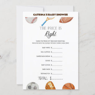 Invitación All Stars Sports Baby Shower - Nombre editable, 5x
