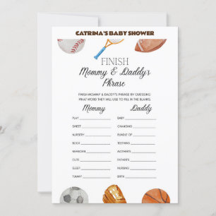 Invitación All Stars Sports Baby Shower - Nombre editable, 5x