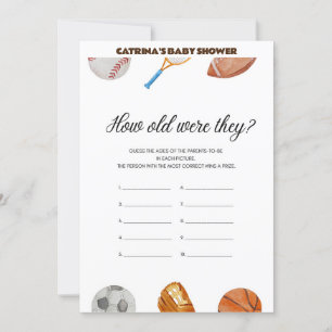 Invitación All Stars Sports Baby Shower - Nombre editable, 5x
