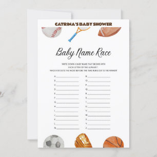 Invitación All Stars Sports Baby Shower - Nombre editable, 5x