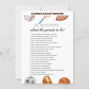 Invitación All Stars Sports Baby Shower - Nombre editable, 5x