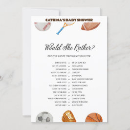 Invitación All Stars Sports Baby Shower - Nombre editable, 5x