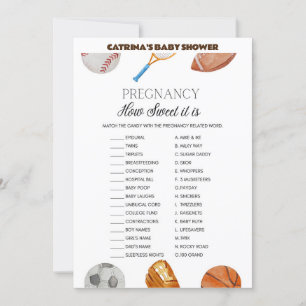 Invitación All Stars Sports Baby Shower - Nombre editable, 5x