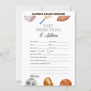 Invitación All Stars Sports Baby Shower - Nombre editable, 5x
