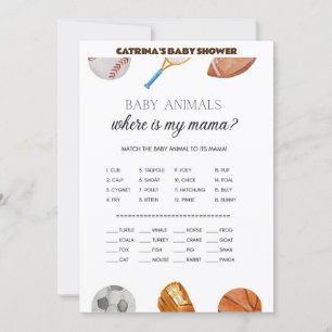 Invitación All Stars Sports Baby Shower - Nombre editable, 5x