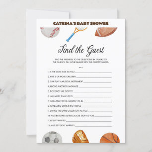 Invitación All Stars Sports Baby Shower - Nombre editable, 5x