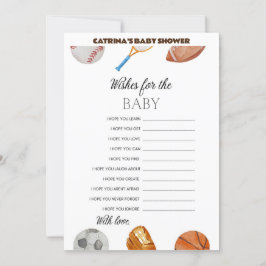 Invitación All Stars Sports Baby Shower - Nombre editable, 5x