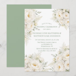 Invitación All White Floral Wedding Celebration