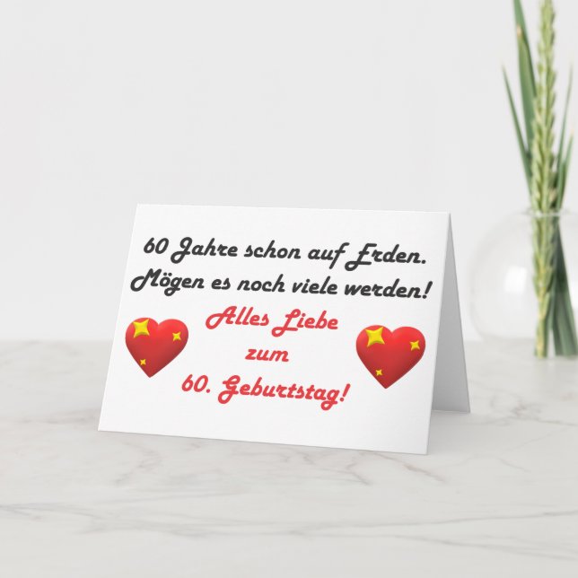 Invitación Alles liebe 60. Geburtstag-Spruch (Anverso)