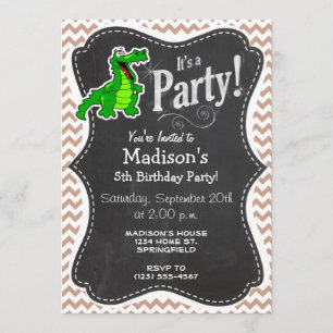 Invitación Alligador; Chevron Marrón