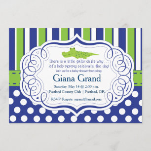 INVITACIÓN ALLIGATOR BOY BABY SHOWER INVITATION