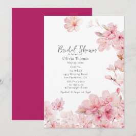 Invitación Allting Pink Cherry Blossom Flowers Bridal Shower