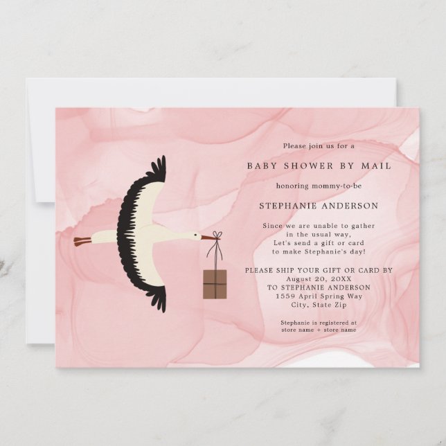 Invitación Almacén + chica de paquetes Baby Shower por invita (Anverso)
