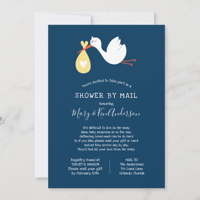 Invitación Almacenar Baby Shower por correo (Anverso)