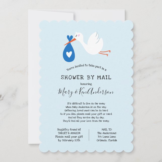Invitación Almacenar Baby Shower por correo (Anverso)