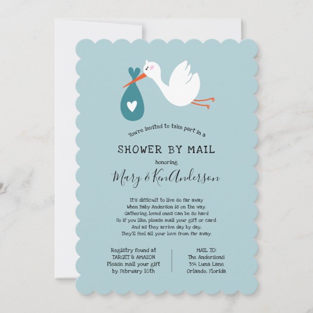 Invitación Almacenar Baby Shower por correo (Anverso)