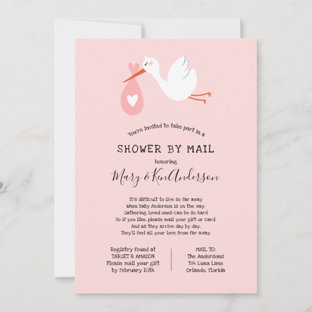 Invitación Almacenar Baby Shower por correo (Anverso)