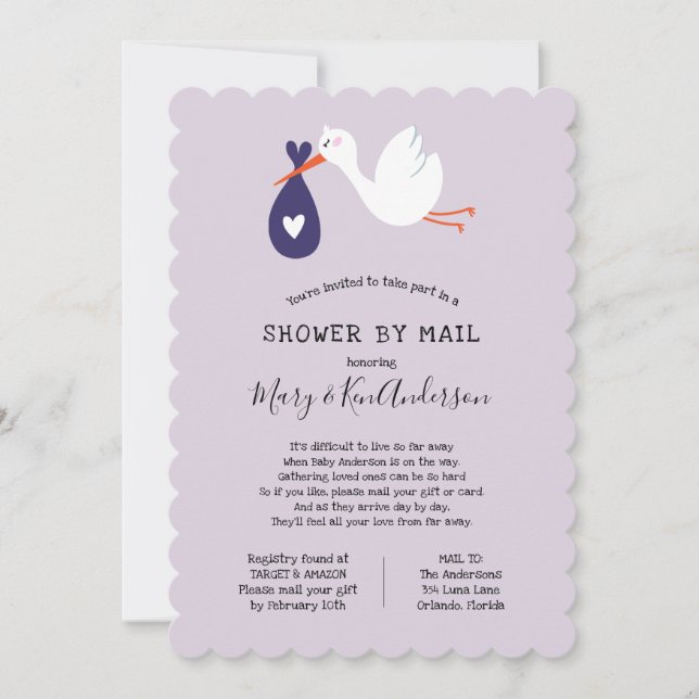 Invitación Almacenar Baby Shower por correo (Anverso)