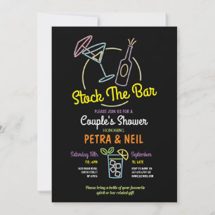 Invitación Almacenar La Ducha Pareja De Fiesta De Bar