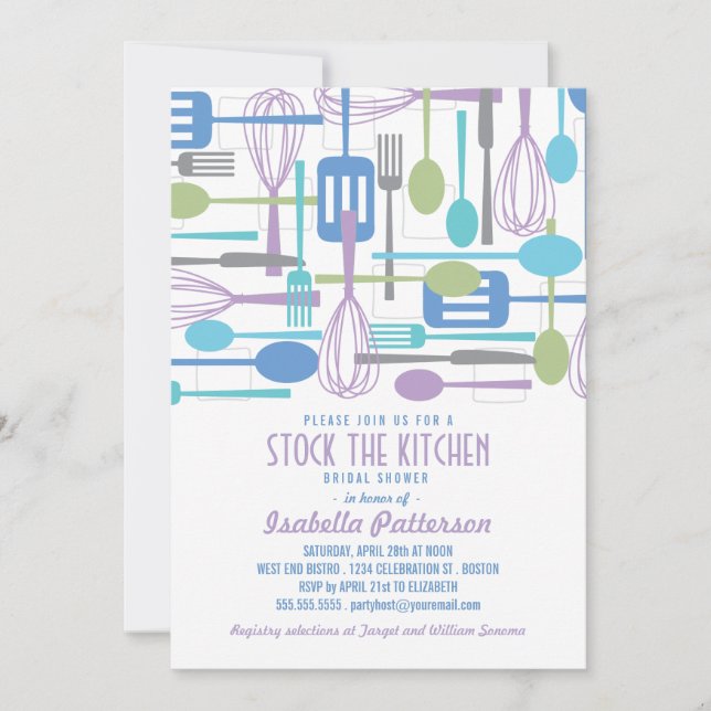 Invitación Almacene la ducha nupcial del estilo retro de la (Anverso)