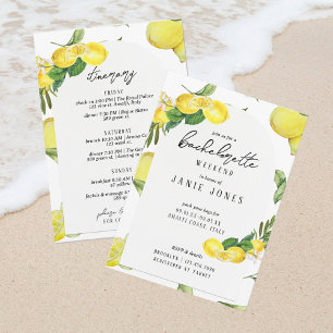 Invitación Almafi Vibes Lemon Bachelorette Party Weekend