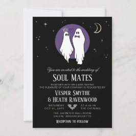 Invitación Almas Gemelas Fantasmas Embrujados Boda de Hallowe