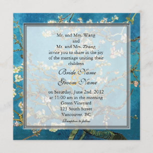 Invitación Almendro en flor, famoso arte nupcial fino