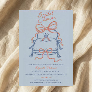 Invitación Almohada de anillo de fiesta de soltera Coquette c