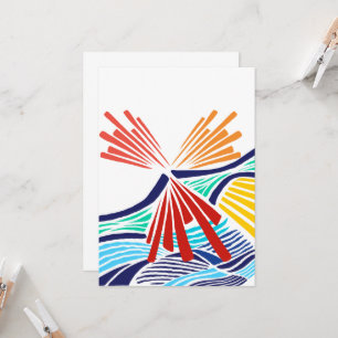 Invitación Almohada Decorativa de Líneas Coloridas Abstractas