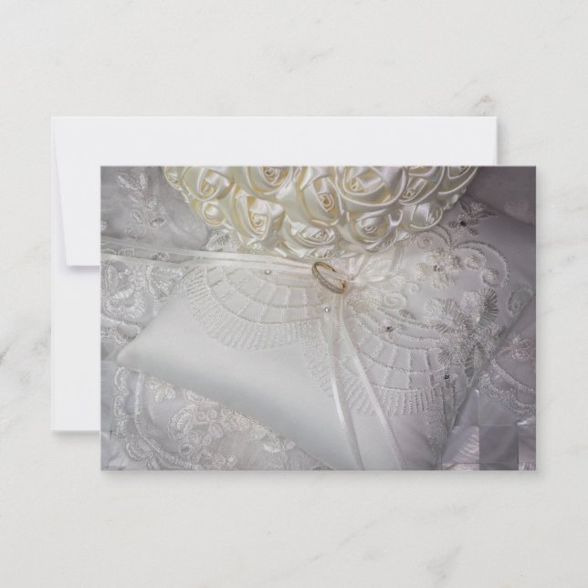 Invitación Almohada para el portador del anillo con anillo de (Anverso)