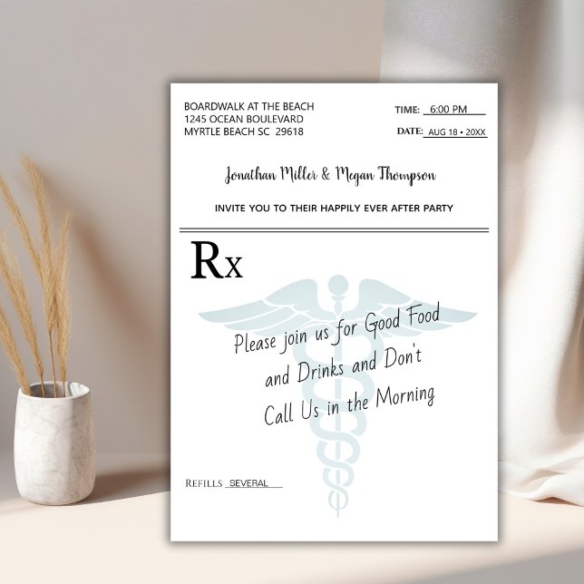Invitación Almohadilla de prescripción médica del Fiesta de l (Subido por el creador)