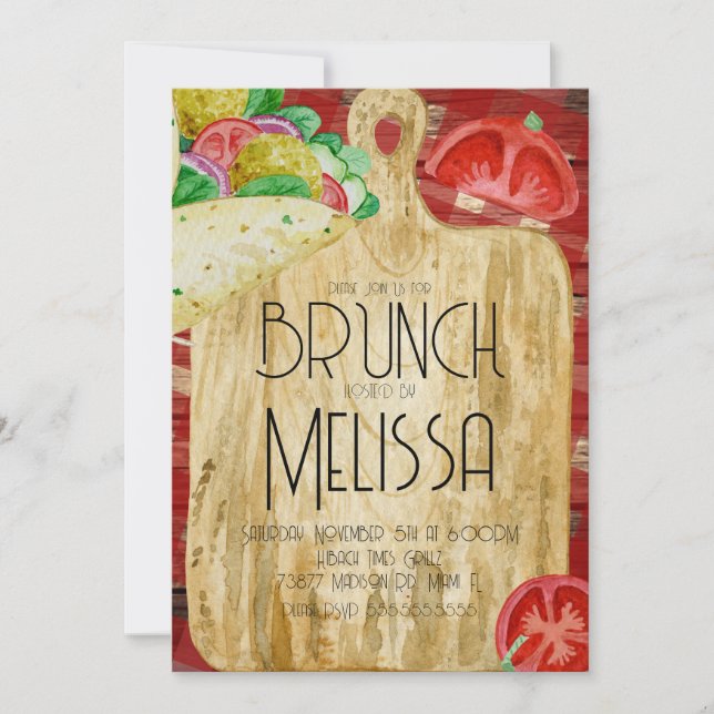 Invitación Almuerzo Brunch Evento de Networking en Acuarela O (Anverso)