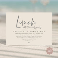 Almuerzo con los recién casados, con suerte nunca