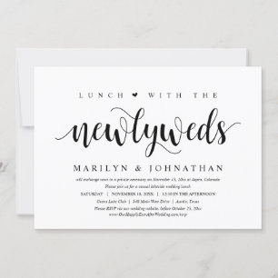 Invitación Almuerzo Con Los Recién Matados, Boda Elopement