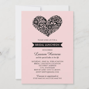 Invitación Almuerzo de Boda Caprichoso Folk Rosa