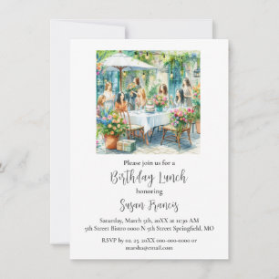 Invitación Almuerzo de cumpleaños chic para damas