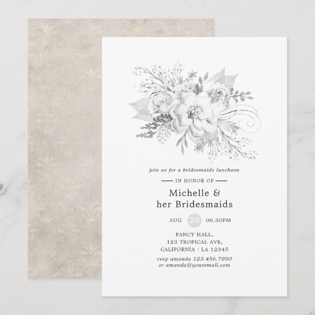 Invitación Almuerzo de Damas de Honor Blancas (Anverso / Reverso)