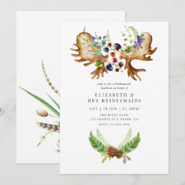 Invitación Almuerzo de Damas de Honor Bosque Rústico Acuarela