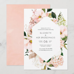 Invitación Almuerzo de Damas de Honor con Hortensias Florales