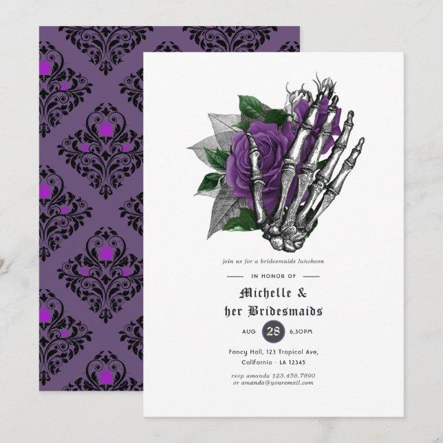 Invitación Almuerzo de Damas de Honor de Calaveras Góticas Fl (Anverso / Reverso)